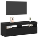 TV-skab med LED Sort eg 120 x 35 x 40 cm Konstrueret træ