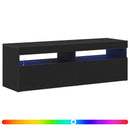 TV-skab med LED Sort eg 120 x 35 x 40 cm Konstrueret træ