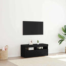 TV-skab med LED Sort eg 90 x 35 x 40 cm Konstrueret træ