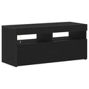 TV-skab med LED Sort eg 90 x 35 x 40 cm Konstrueret træ