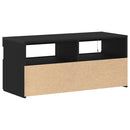 TV-skab med LED Sort eg 90 x 35 x 40 cm Konstrueret træ