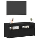 TV-skab med LED Sort eg 90 x 35 x 40 cm Konstrueret træ