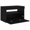 TV-skab med LED Sort eg 60 x 35 x 40 cm Konstrueret træ