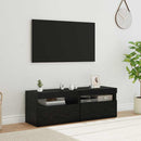 TV-skab med LED 2 pcs Sort eg 60 x 35 x 40 cm Konstrueret træ