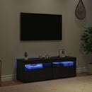TV-skab med LED 2 pcs Sort eg 60 x 35 x 40 cm Konstrueret træ