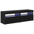 TV-skab med LED 2 pcs Sort eg 60 x 35 x 40 cm Konstrueret træ