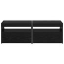 TV-skab med LED 2 pcs Sort eg 60 x 35 x 40 cm Konstrueret træ