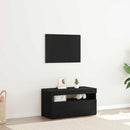 TV-skab med LED Sort eg 75 x 35 x 40 cm Konstrueret træ