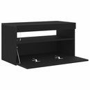 TV-skab med LED 2 pcs Sort eg 75 x 35 x 40 cm Konstrueret træ