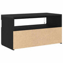 TV-skab med LED 2 pcs Sort eg 75 x 35 x 40 cm Konstrueret træ
