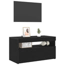 TV-skab med LED 2 pcs Sort eg 75 x 35 x 40 cm Konstrueret træ