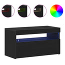 TV-skab med LED 2 pcs Sort eg 75 x 35 x 40 cm Konstrueret træ