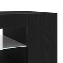 TV-skab 135 x 39 x 30 cm Sort eg Konstrueret træ