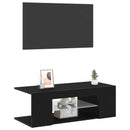 TV-skab med skuffe Sort eg 90 x 39 x 30 cm Konstrueret træ