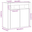 Sideboard Sort eg 80 x 35 x 75 cm Konstrueret træ