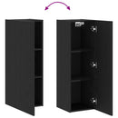 Væg TV Skab Sort eg 30,5 x 30 x 90 cm Konstrueret træ