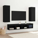 Væg TV Skab 2 pcs Sort eg 30,5 x 28,5 x 90 cm Konstrueret træ
