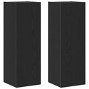 Væg TV Skab 2 pcs Sort eg 30,5 x 28,5 x 90 cm Konstrueret træ