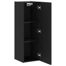 Væg TV Skab 2 pcs Sort eg 30,5 x 28,5 x 90 cm Konstrueret træ