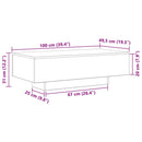 Sofabord Sort eg 100 x 49,5 x 31 cm Konstrueret træ