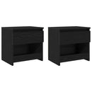 Natskab 2 pcs Sort eg 40 x 30 x 39 cm Konstrueret træ