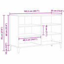 Sideboard Sort eg 103,5 x 35 x 70 cm Konstrueret træ