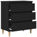 Sideboard med skuffe Sort eg 60 x 35 x 70 cm Konstrueret træ