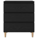 Sideboard med skuffe Sort eg 60 x 35 x 70 cm Konstrueret træ