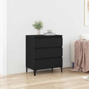 Sideboard med skuffe Sort eg 60 x 35 x 70 cm Konstrueret træ