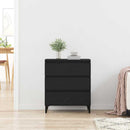 Sideboard med skuffe Sort eg 60 x 35 x 70 cm Konstrueret træ