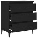 Sideboard med skuffe Sort eg 60 x 35 x 70 cm Konstrueret træ