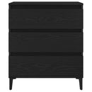 Sideboard med skuffe Sort eg 60 x 35 x 70 cm Konstrueret træ