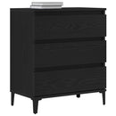Sideboard med skuffe Sort eg 60 x 35 x 70 cm Konstrueret træ