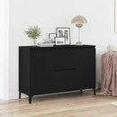 Sideboard med skuffe Sort eg 104 x 35 x 70 cm Konstrueret træ