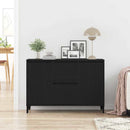 Sideboard med skuffe Sort eg 104 x 35 x 70 cm Konstrueret træ