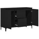 Sideboard med skuffe Sort eg 104 x 35 x 70 cm Konstrueret træ