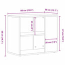 Sideboard med skuffe Sort eg 60 x 30 x 50 cm Konstrueret træ
