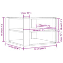 Sofabord Sort Eg 58 x 58 x 40 cm Konstrueret træ