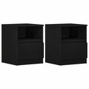 Natskab 2 pcs Sort eg 40 x 40 x 50 cm Konstrueret træ