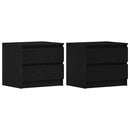 Natskab 2 pcs Sort eg 50 x 40 x 43,5 cm Konstrueret træ