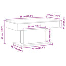 Sofabord Sort eg 96 x 50 x 45 cm Konstrueret træ