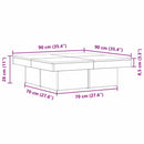Sofabord Sort eg 90 x 90 x 28 cm Konstrueret træ
