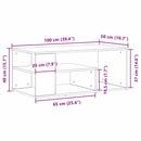 Sofabord Sort eg 100 x 50 x 40 cm Konstrueret træ
