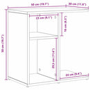 Sidebord Sort eg 50 x 30 x 50 cm Konstrueret træ