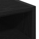 Vogn med sidekabinett Sort eg 33 x 38 x 60 cm Konstrueret træ