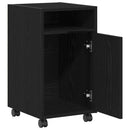 Vogn med sidekabinett Sort eg 33 x 38 x 60 cm Konstrueret træ