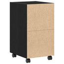 Vogn med sidekabinett Sort eg 33 x 38 x 60 cm Konstrueret træ