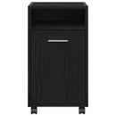 Vogn med sidekabinett Sort eg 33 x 38 x 60 cm Konstrueret træ