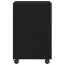 Vogn med sidekabinett Sort eg 33 x 38 x 60 cm Konstrueret træ