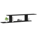 Vægmonteret TV Regal Sort eg 125 x 18 x 23 cm Konstrueret træ